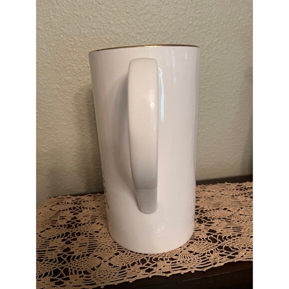 Lenox Kate Spade Jingle All The Way White with gold trim pitcher - Picture 4 of 6